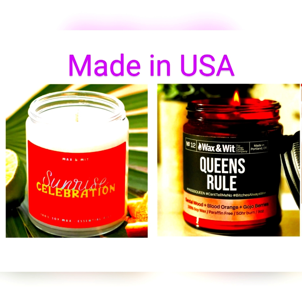 Wax & Wit Soy Wax Scented Candle Gift Set Bundle Set of 2  • Essential Oils NWT